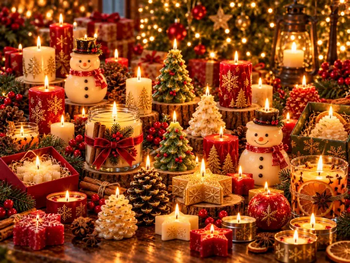 Coleção de velas de Natal artesanais