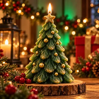 Vela em formato de árvore de Natal