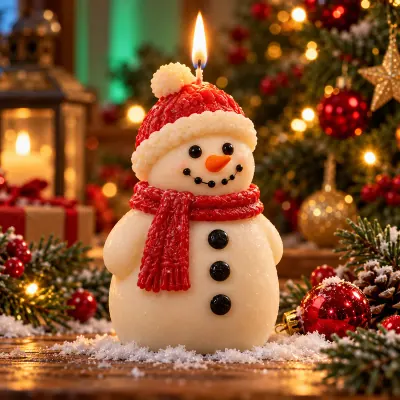 Vela boneco de neve
